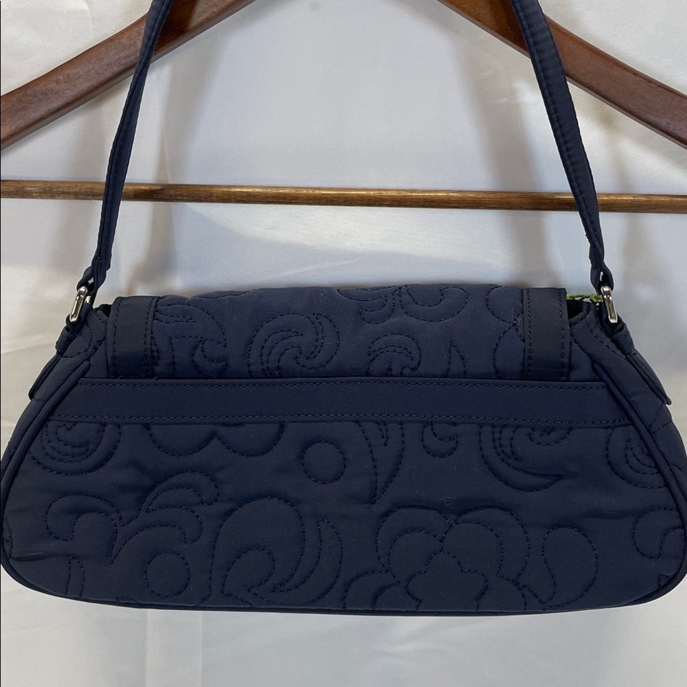 Vera Bradley Navy Quilted Petite Shoulder Bag Turn Lock Purse NWT - Picture 5 of 13